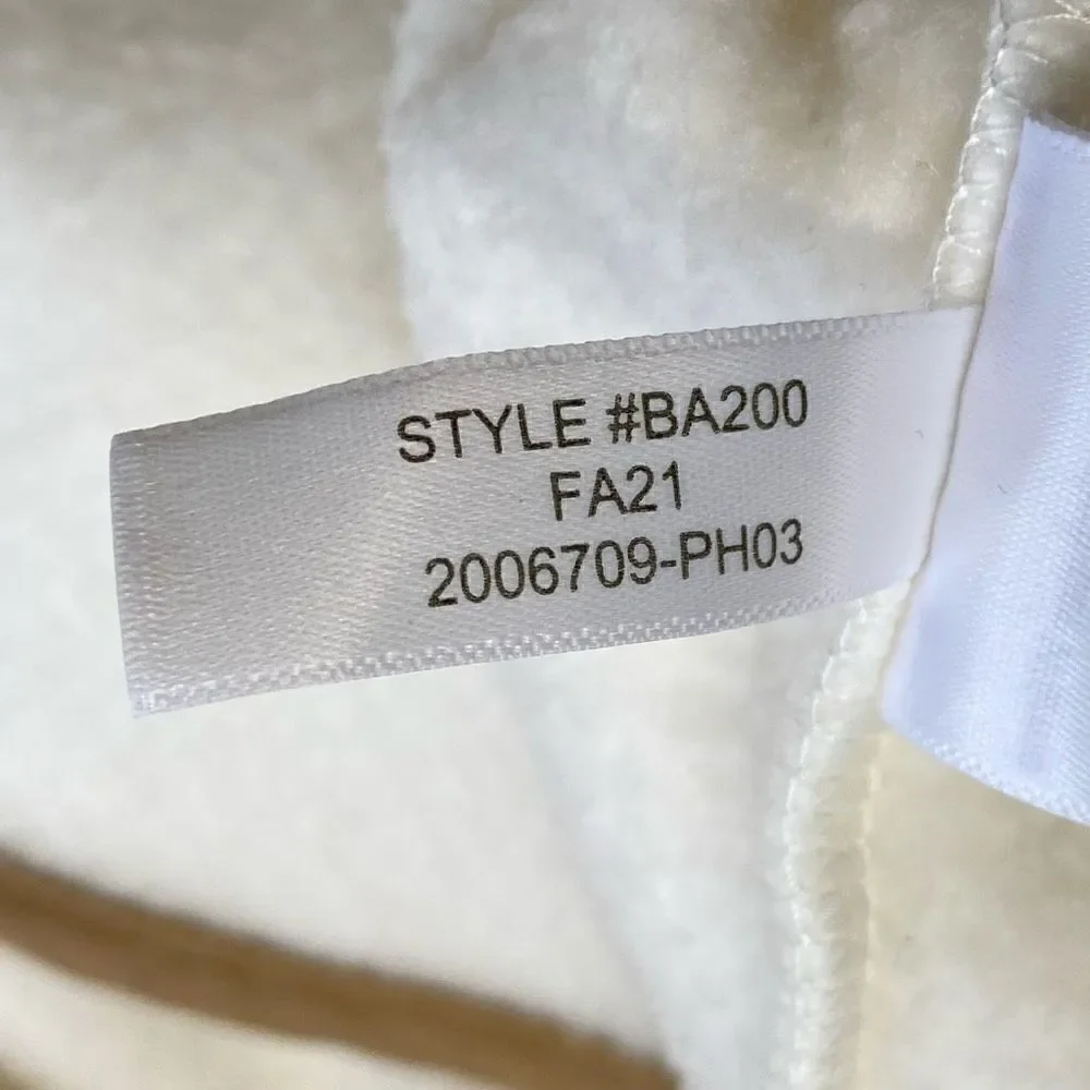 J.crew white quilted fleece pullover sweatshirt small